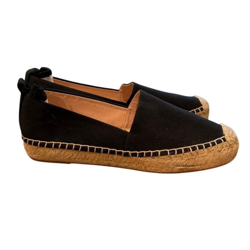 J.Crew Lace-Up Espadrille Flats Navy Canvas Ribbon Tie Size 8.5 NWOT Summer - Picture 6 of 12